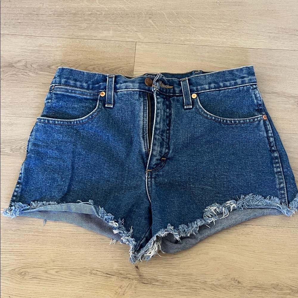 Wrangler High Waisted Denim Blue Women's Shorts